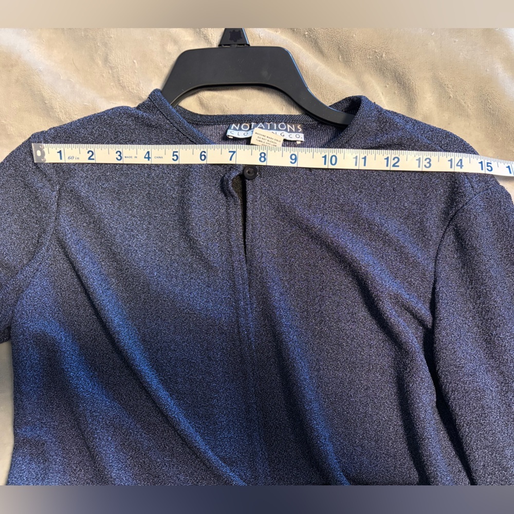Notations Blue Knit Layered Look Top - Picture 5 of 6